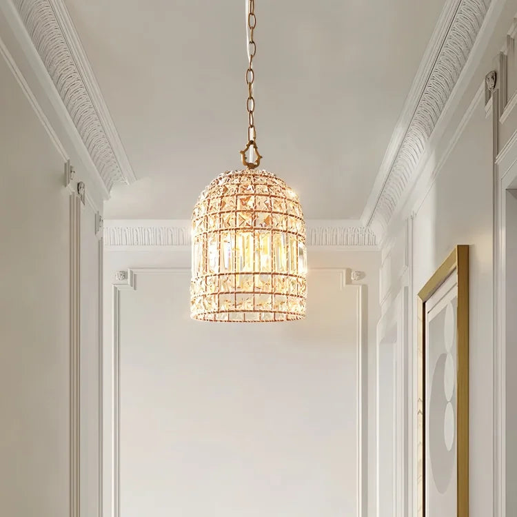 Gori Crystal Birdcage Pendant Light Gold | Celestre