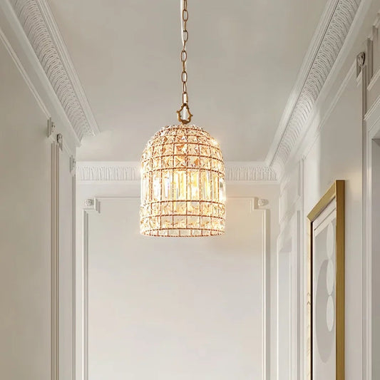 Gori Crystal Birdcage Pendant Light Gold | Celestre