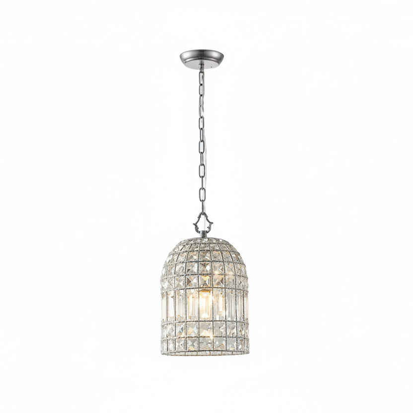 Gori Crystal Birdcage Pendant Light Silver | Celestre