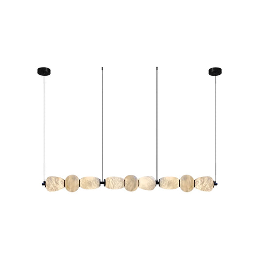 Art Deco Natural Marble Black Chrome Designer LED Hanging Lamps Lustre Alabaster Pendant Lamp.Pendant Light For Dinning Room | Celestre