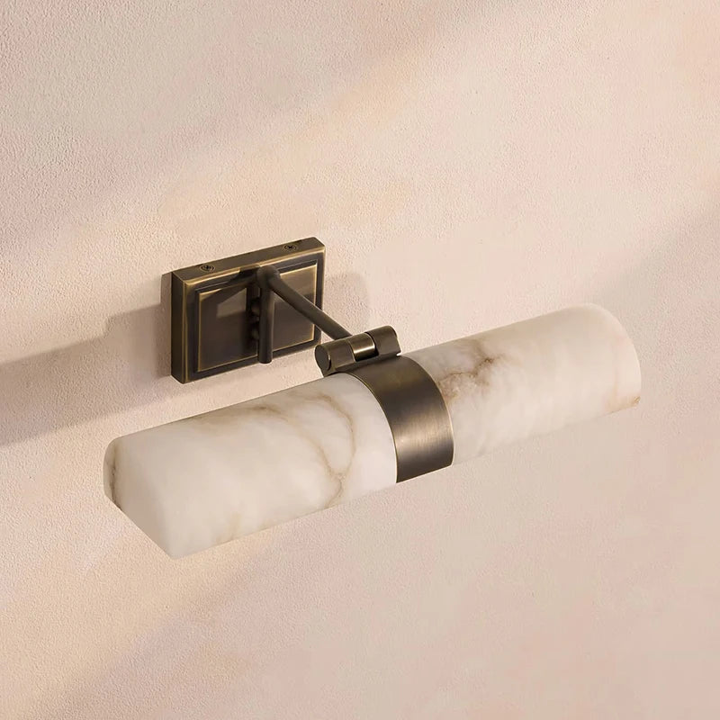Lusi Alabaster Cylindrical Adjustable Wall Light | Celestre