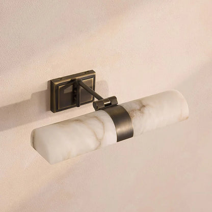 Lusi Alabaster Cylindrical Adjustable Wall Light | Celestre