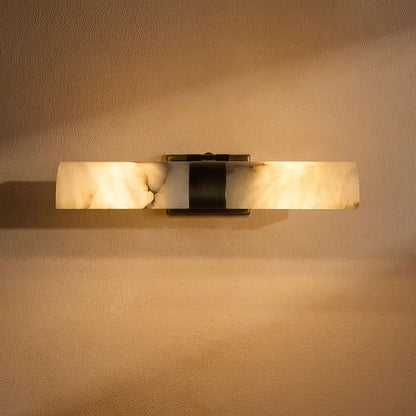 Lusi Alabaster Cylindrical Adjustable Wall Light Neutral | Celestre