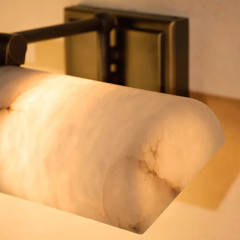 Lusi Alabaster Cylindrical Adjustable Wall Light | Celestre