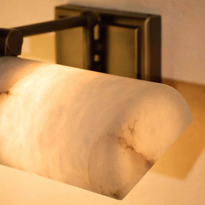 Lusi Alabaster Cylindrical Adjustable Wall Light | Celestre