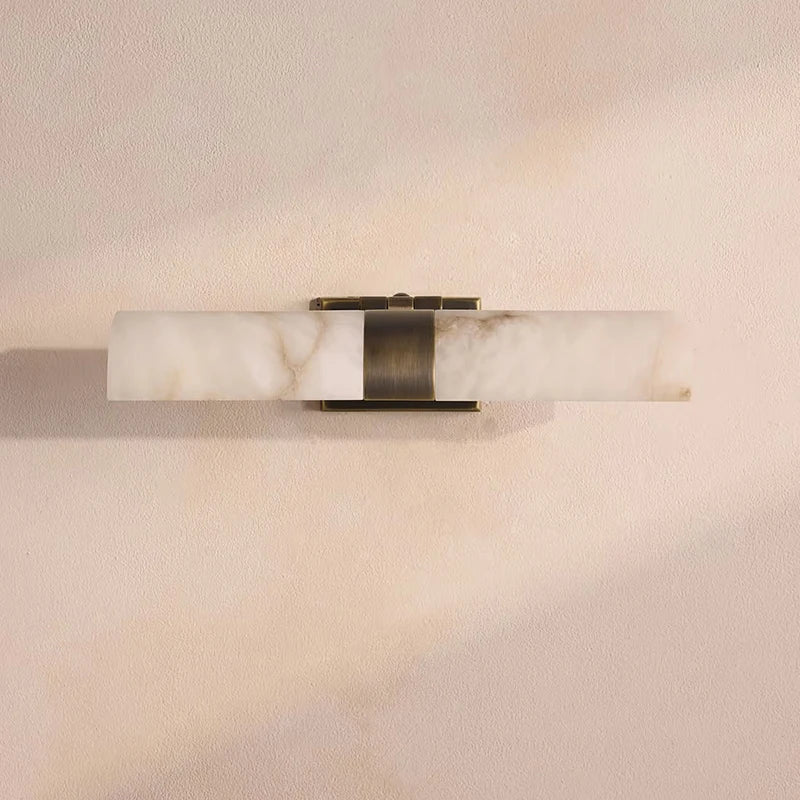 Lusi Alabaster Cylindrical Adjustable Wall Light | Celestre