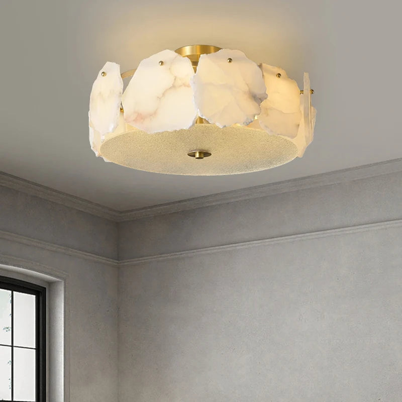 Bura Alabaster Round Ceiling Light D45 cm | Celestre