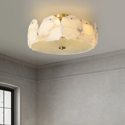 Bura Alabaster Round Ceiling Light D45 cm | Celestre