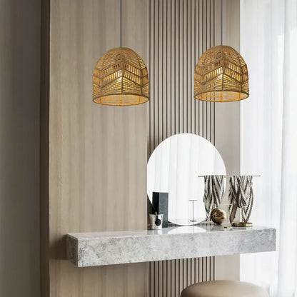 Elmar Handwoven Paper Rope Pendant Light Brown | Celestre