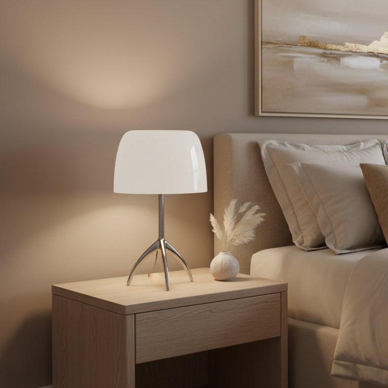Elvo Bauhaus Glass Table Lamp White | Celestre