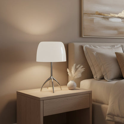 Elvo Bauhaus Glass Table Lamp White | Celestre