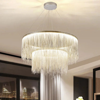 Firen Nordic Tassel Round Art Chandelier 2 Layer 80-60 cm | Celestre