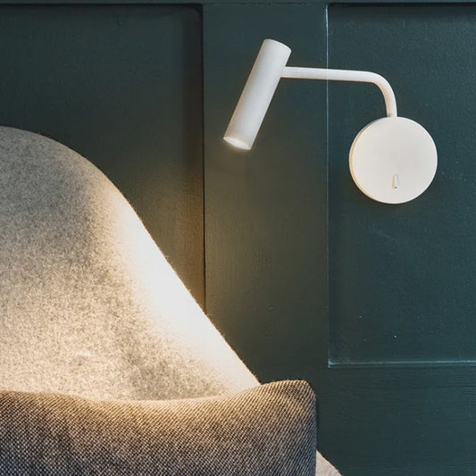 Lezo Swing Arm Tubular Wall Light White | Celestre