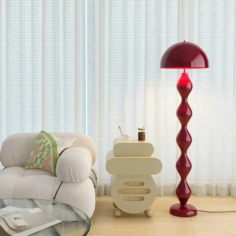 Orlin Metal Mushroom Floor Lamp Red | Celestre