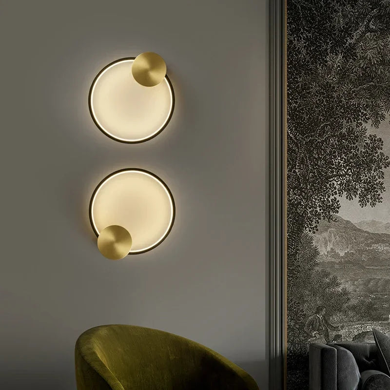 Hale Nordic Ring LED Wall Light Gold Base | Celestre