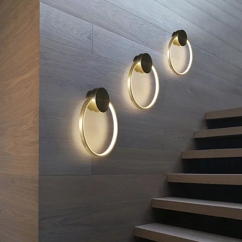 Hale Nordic Ring LED Wall Light Black Base | Celestre