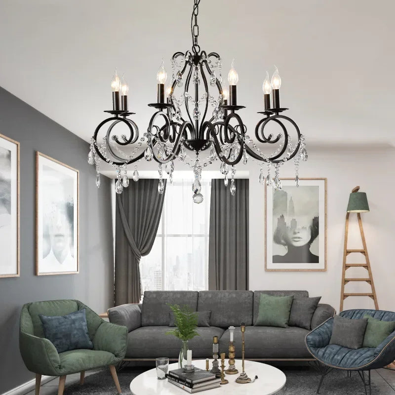 Ember Vintage Black Crystal Chandelier 10 Heads | Celestre