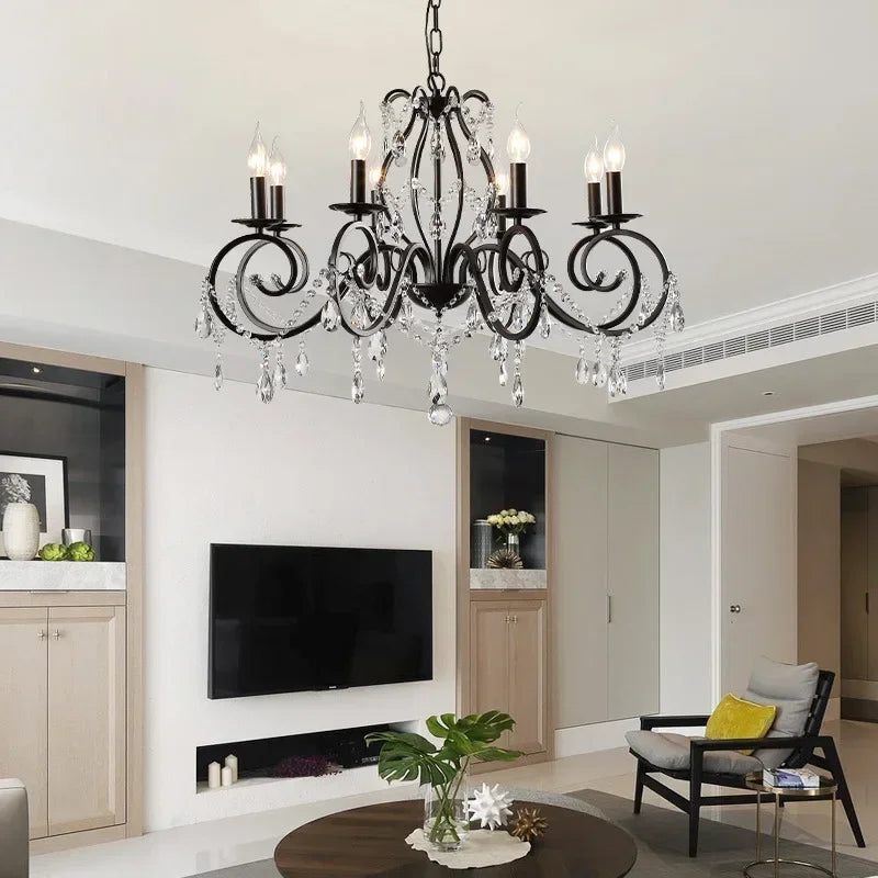Ember Vintage Black Crystal Chandelier 8 Heads | Celestre