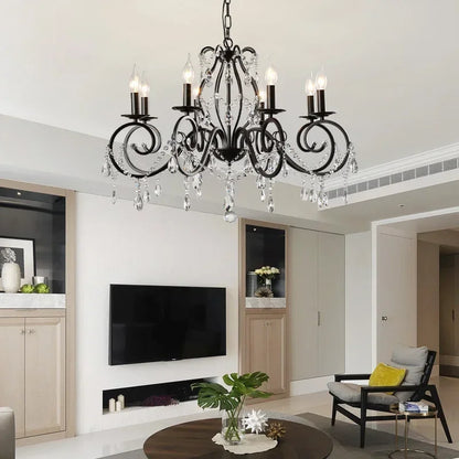 Ember Vintage Black Crystal Chandelier 8 Heads | Celestre
