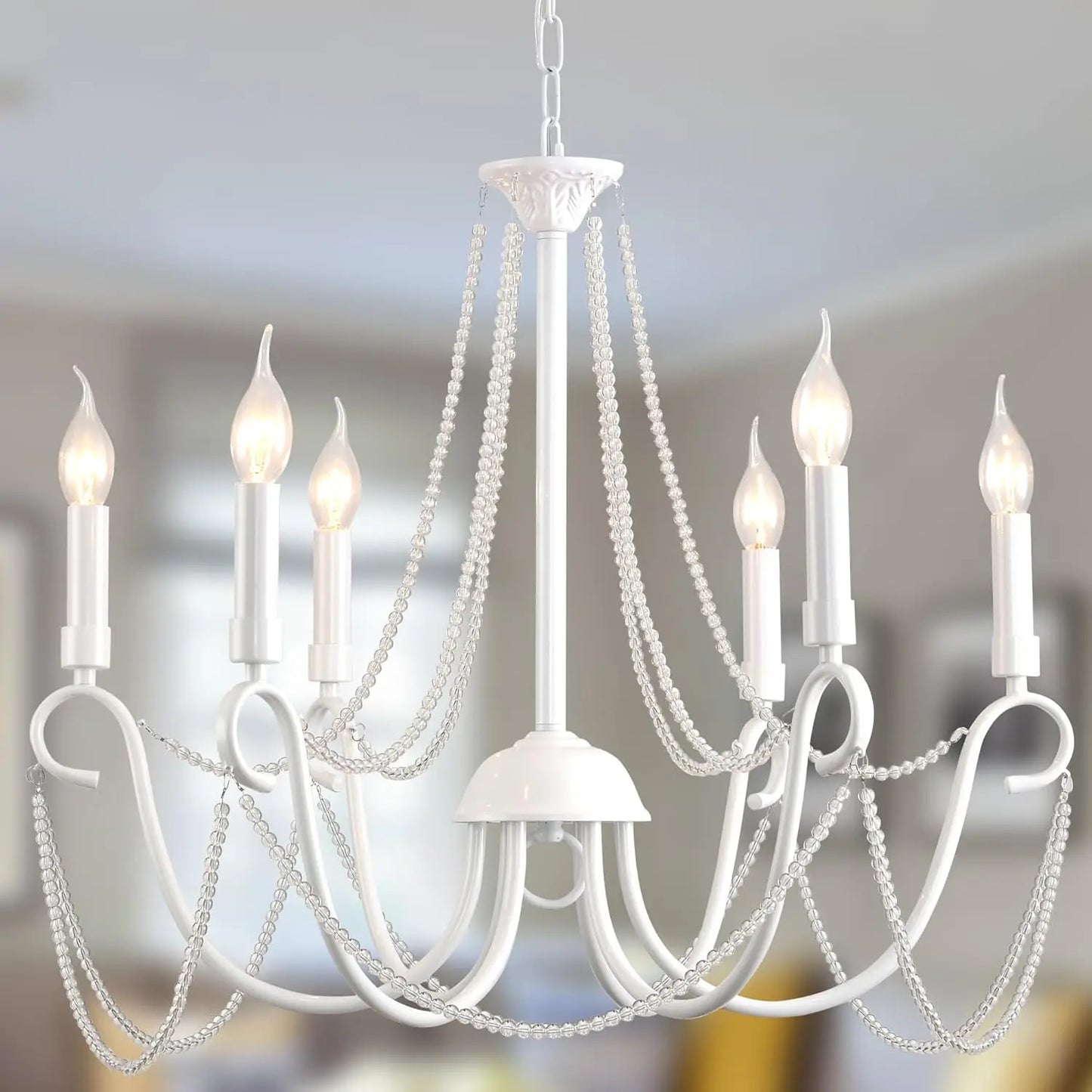 Qezo Candelabra Crystal Beads Chandelier Default | Celestre