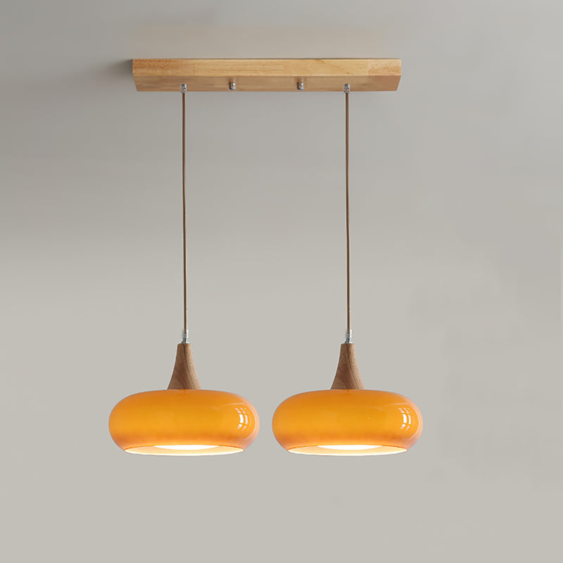 Maison Glass Pendant Light Orange 2 Heads | Celestre