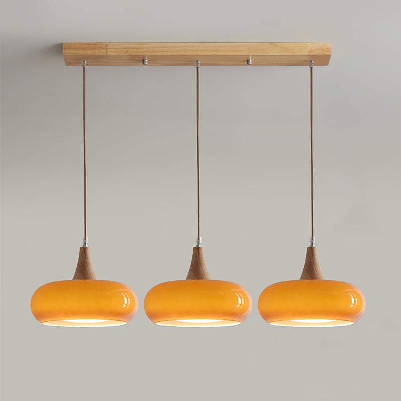 Maison Glass Pendant Light Orange 3 Heads | Celestre