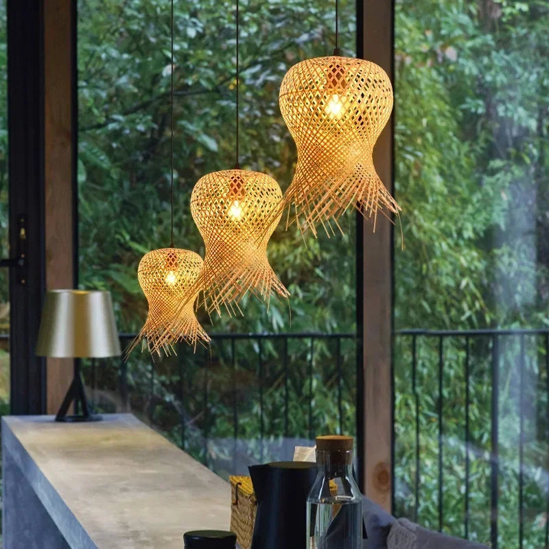 Bisa Fish Trap Weave Pendant Light | Celestre