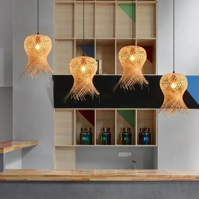 Bisa Fish Trap Weave Pendant Light | Celestre