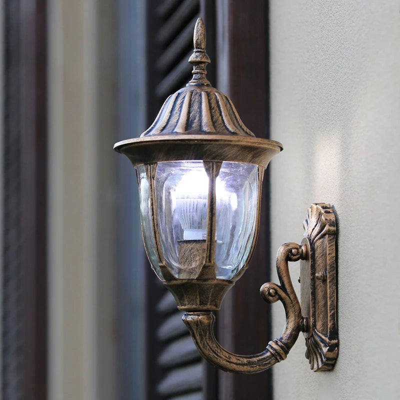 Aive Scrolled Arm Lantern Outdoor Wall Light Bronze | Celestre