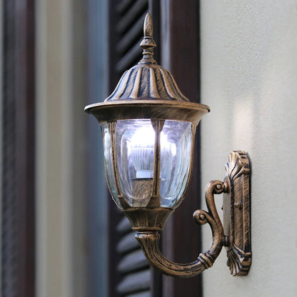 Aive Scrolled Arm Lantern Outdoor Wall Light Bronze | Celestre