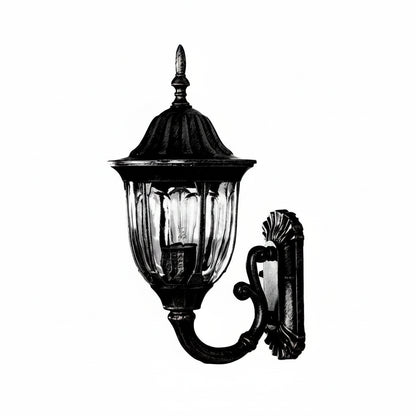 Aive Scrolled Arm Lantern Outdoor Wall Light Black | Celestre