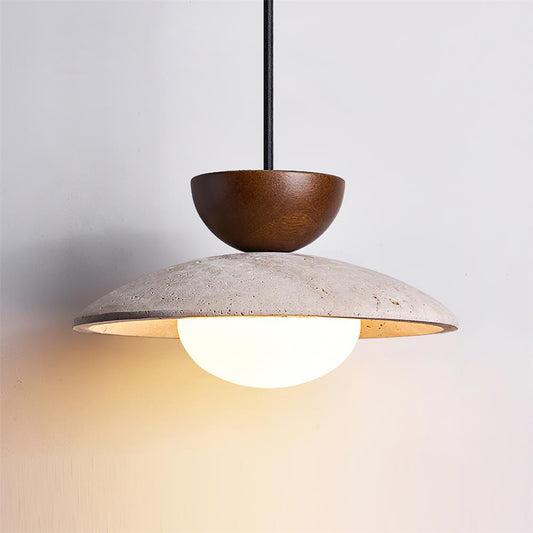 Clave Travertine Pendant Light Walnut | Celestre