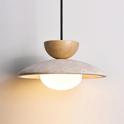 Clave Travertine Pendant Light Wood | Celestre