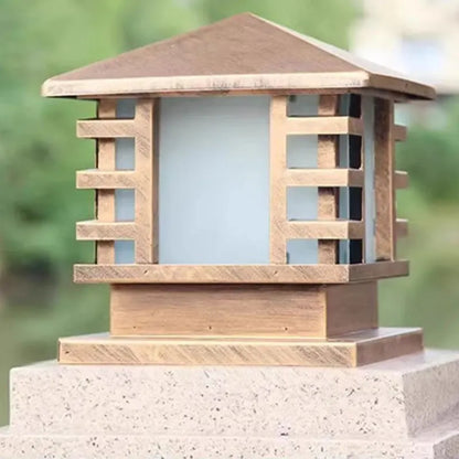 Ovan Lantern Square Pillar Light Bronze | Celestre