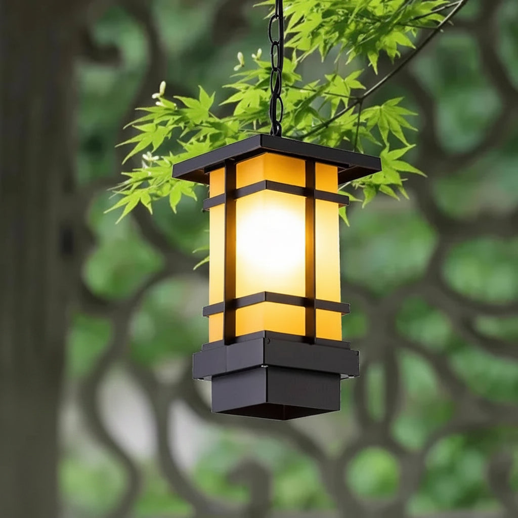 Sini Column Lantern Outdoor Pendant Light Yellow | Celestre
