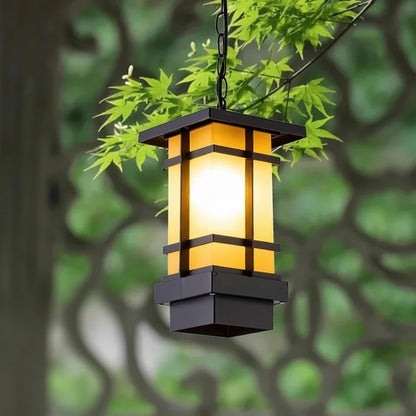Sini Column Lantern Outdoor Pendant Light Yellow | Celestre
