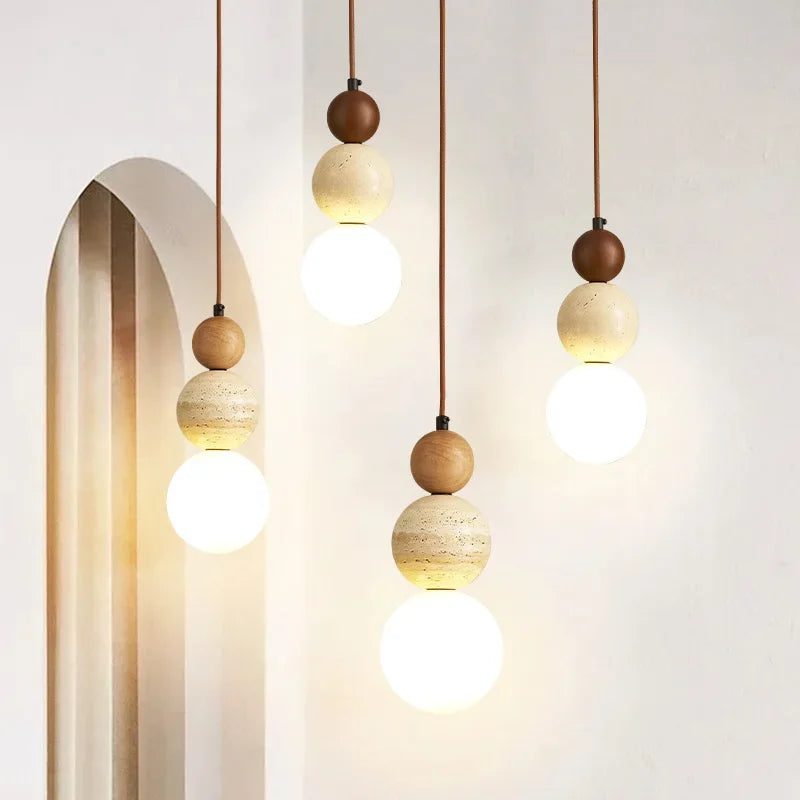 Brin Travertine Cream Pendant Light | Celestre