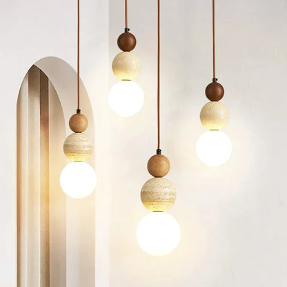 Brin Travertine Cream Pendant Light | Celestre