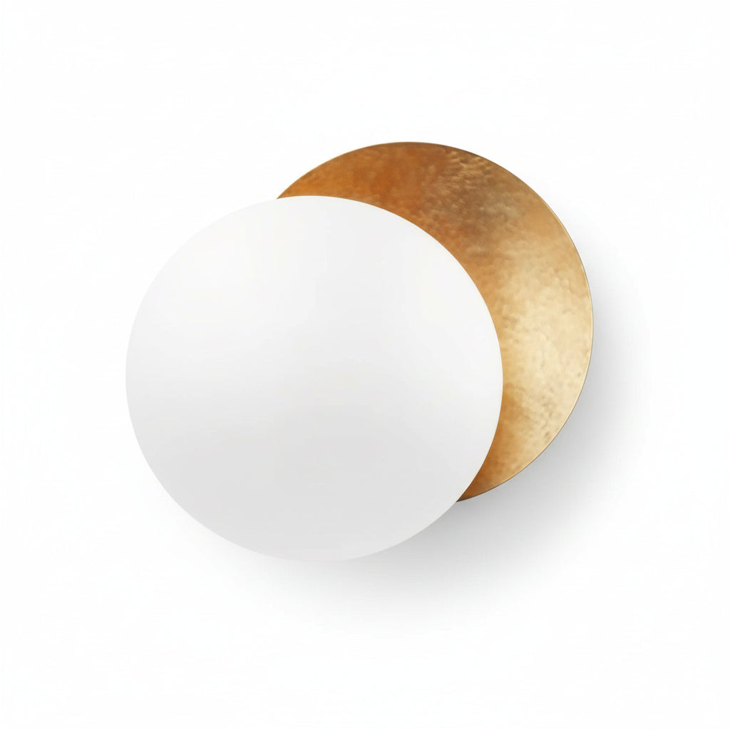Elev Moon Eclipse Wall Light White Brass | Celestre