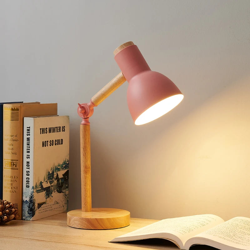 Eva Nordic Wooden LED Table Lamp Pink | Celestre