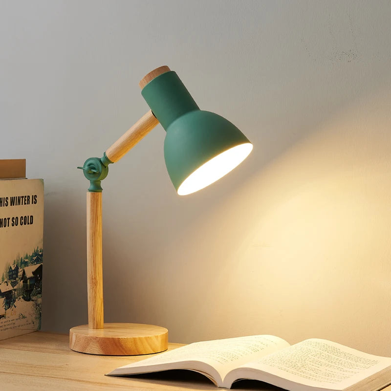 Eva Nordic Wooden LED Table Lamp Green | Celestre