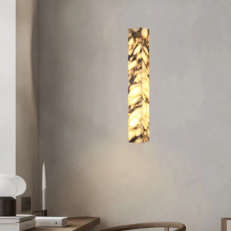 Arli Marble Long Cuboid Wall Light 50cm | Celestre