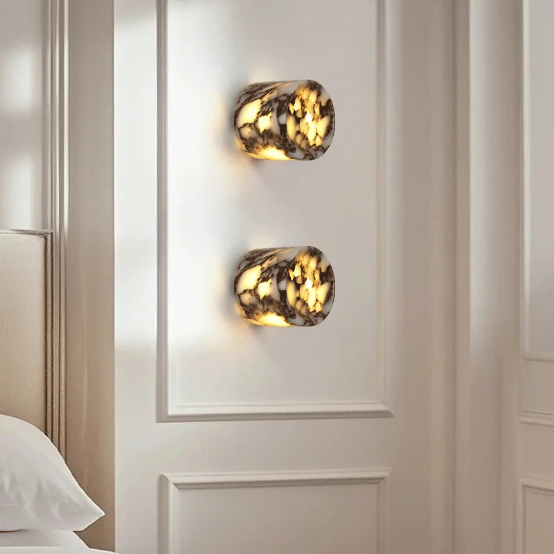 Tiza Cylindrical Marble Wall Light | Celestre