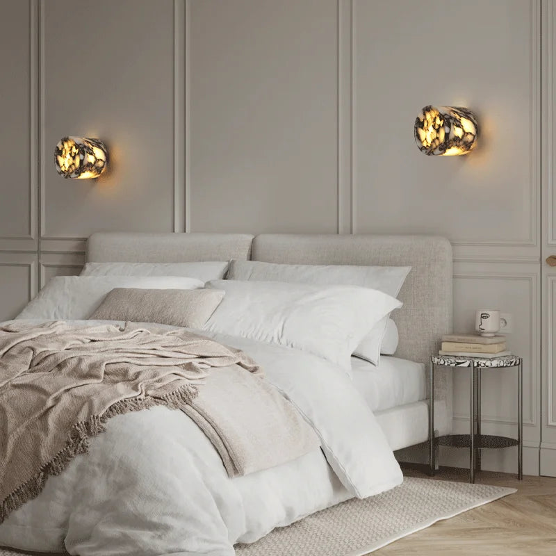 Tiza Cylindrical Marble Wall Light | Celestre