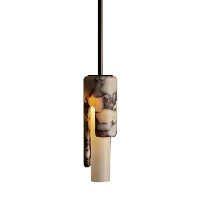 Glem Cylindrical Long Marble Pendant Light | Celestre