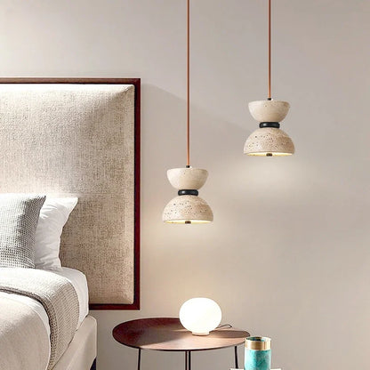 Luxa Travertine Hourglass Pendant Light | Celestre