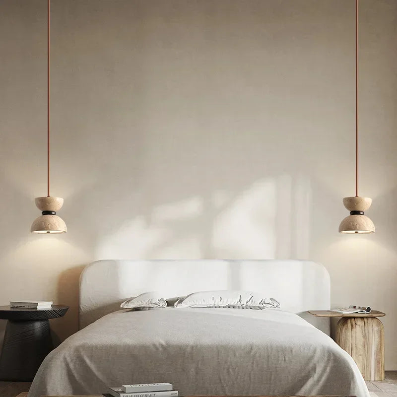 Luxa Travertine Hourglass Pendant Light | Celestre