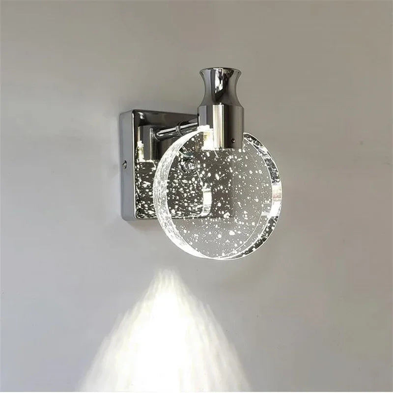 Vexi Crystal Lens Wall Light Silver Large | Celestre