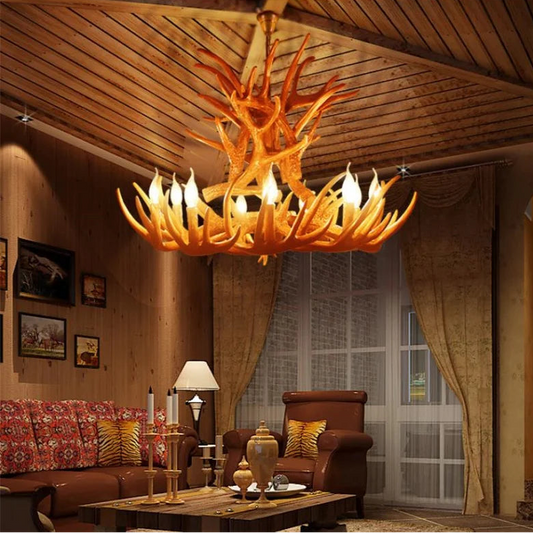 Ovle Retro Deer Antlers Candle Chandelier 83x65cm 9 Heads | Celestre