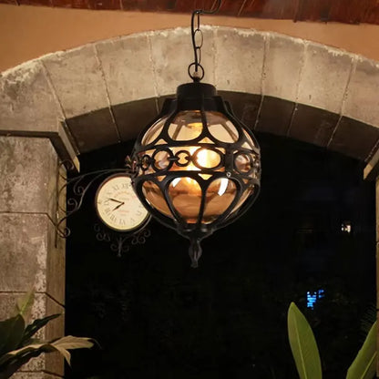 Bazi Globe Cage Outdoor Pendant Light Black | Celestre